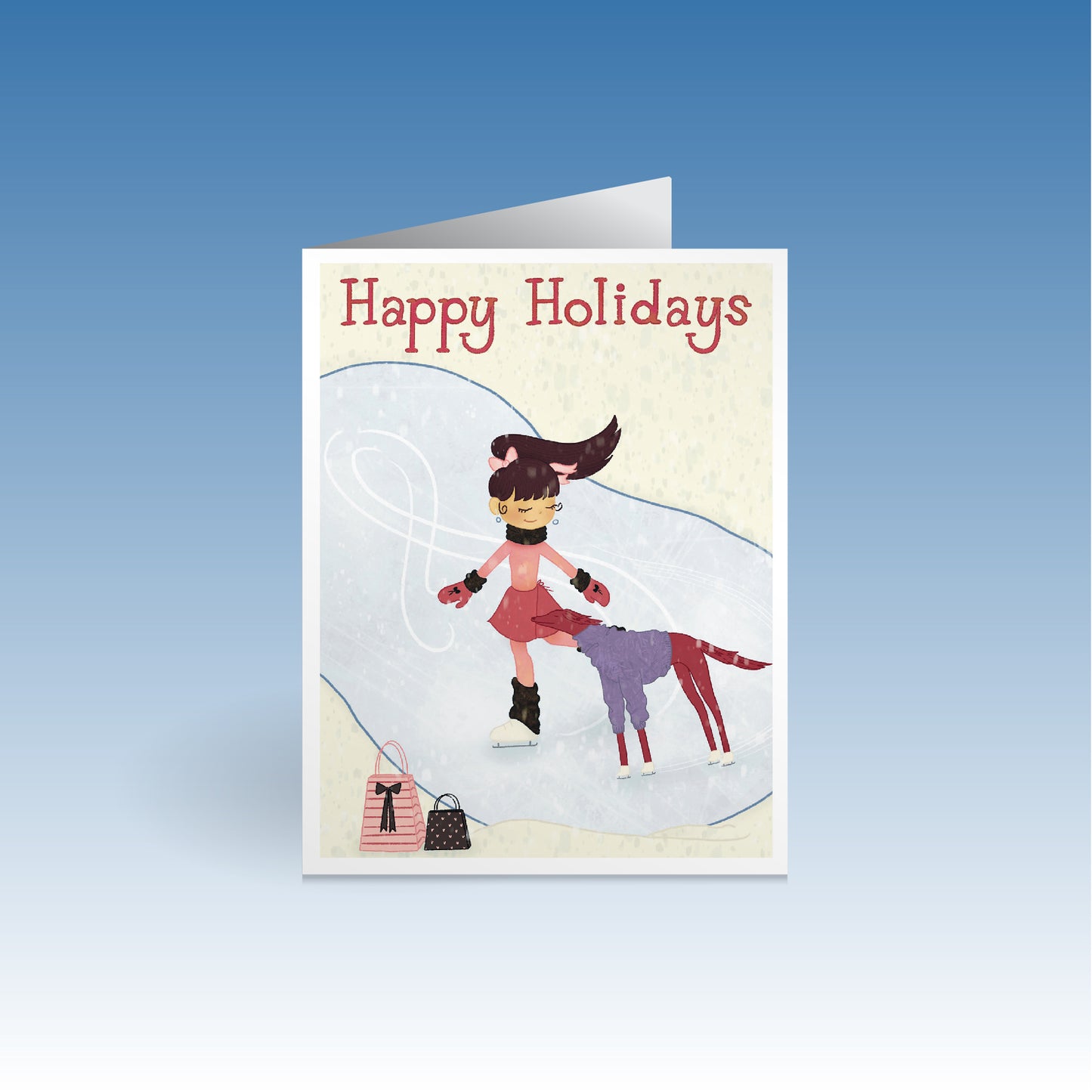 "Happy Holidays" — Ice Rink Holiday Card